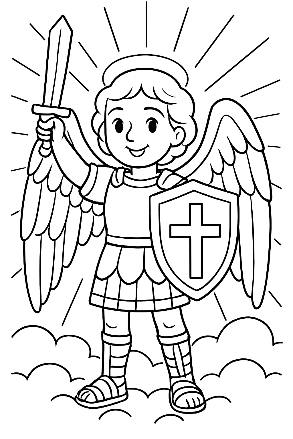 Desenho para colorir de São Miguel Arcanjo